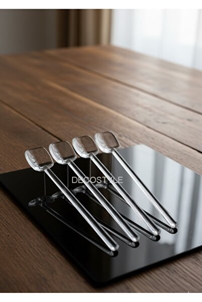 DECOSTYLE 13 cm 6-Piece Glass Spoon - Tea and Coffee Mixing Set