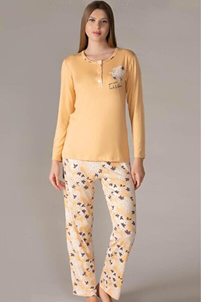 FLZ Women's Long Sleeve Pajama Set Viscose Seasonal Dowry 09-134