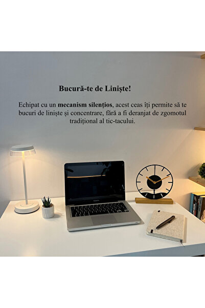 OEM Desk clock, silent, 21.5 cm, black, 3D printed from PLA (Bioplastic) (1002)