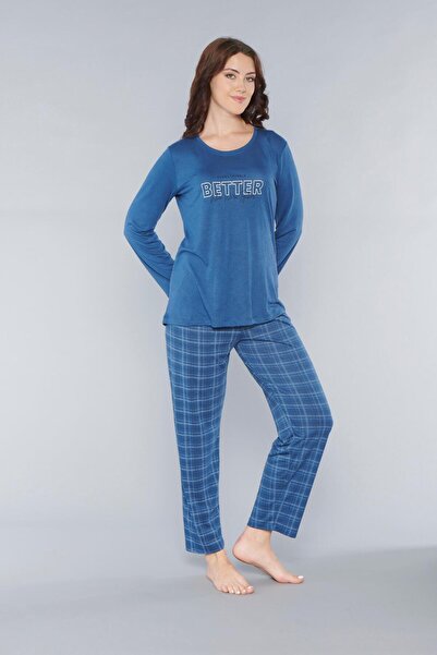 Alperi UZUN KOL PİJAMA TAKIMI MEVSİLİK VİSKON 790-62