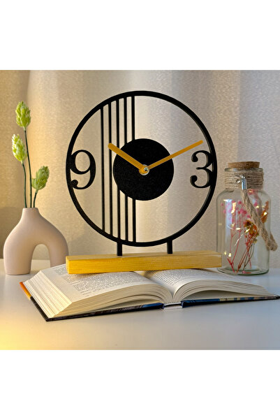 OEM Desk clock, silent, 23 cm, black, 3D printed from PLA (Bioplastic) (1010)