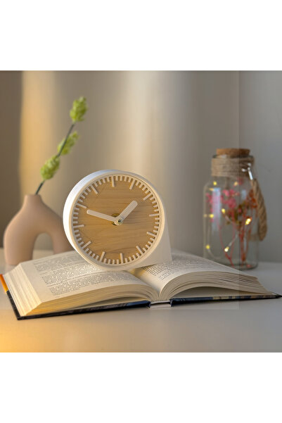 OEM Desk clock, silent, 11 cm, white, 3D printed from PLA (Bioplastic) (1017)