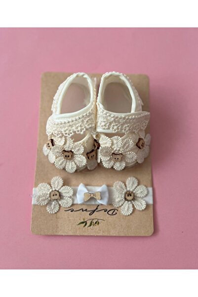 BABY WEAR Dantelli Bebek Patik & Saç Bandı