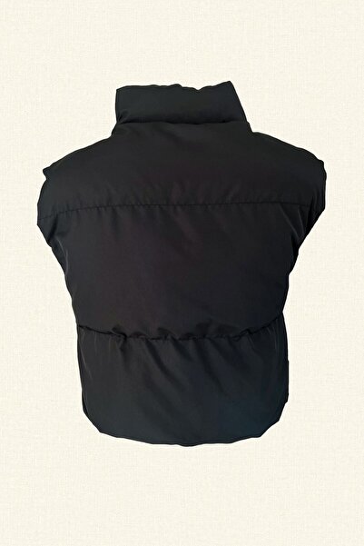 GZ Design Bead Embroidered Black Bomber Puffer Vest