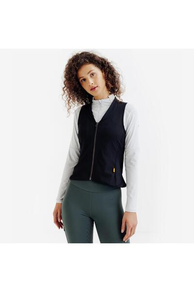 Decathlon Fouganza Yetişkin Binicilik Sırt Desteği - Siyah - 500 - D3O®