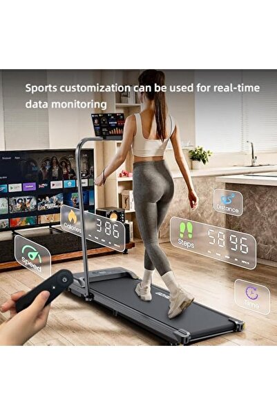 Rovyfota Under Desk Walking Pad 3 In 1 Folding Treadmill For Home Office, 2.5hp Low-noise With Led Display