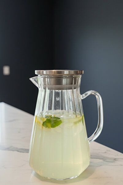 Kapris Metal Kapaklı 1500 Ml Cam Sürahi KAP-020