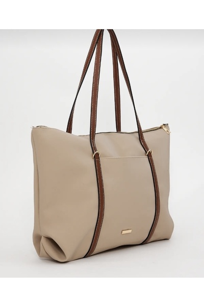 selma demir Bež ženska torba sa zatvaračem Shopper torba