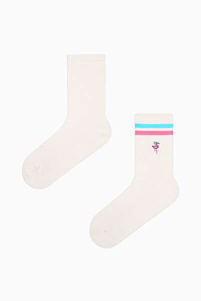 Penti 2 Pairs Cotton Flamingo Patterned Toe Seamless Socket Socks