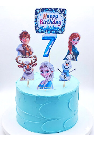 telaşe memuru Elsa Birthday Theme and Elsa Cake Topper - 7 Year Old Party Sup...