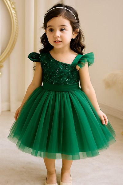 Tomac Rochie de absolvire pentru petrecere de aniversare pentru fete cu paiete cu un singur umăr