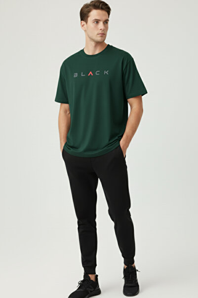 UNCİA OUTDOORS Μοντέρνο μπλουζάκι με μαύρο κείμενο με στάμπα Oversize Unisex ...