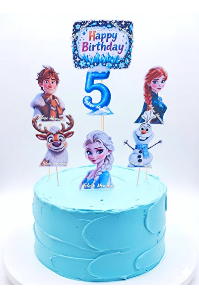 telaşe memuru مفهوم عيد ميلاد إلسا وزينة كعكة إلسا - مستلزمات حفلات لعمر 5 سن...