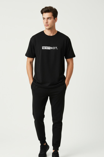 UNCİA OUTDOORS تي شيرت برقبة دائرية للجنسين مطبوع عليه نص قطني كبير الحجم