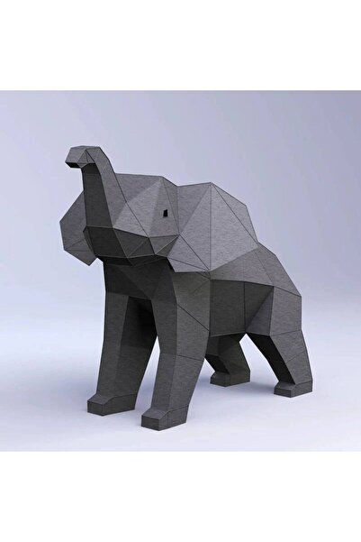 OEM 3D paper model kit to assemble, miniature, Mother and baby elephant, DIY