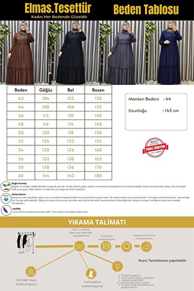 Elmas Tesettür Γυναικεία Ρούχα Μασούρι Μεγάλου Μεγέθους Φορέας δύο στρώσεων