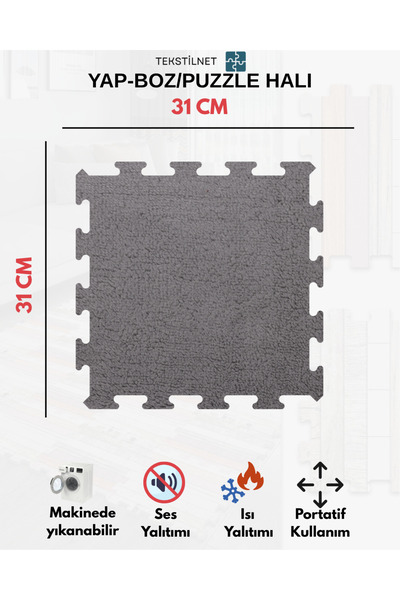 Tekstilnet Peluş Kreş Halısı Anaokulu Puzzle Halı Japon Halı