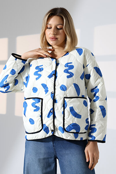 DİVİSTA Γυναικείο καπιτονέ παλτό με στάμπα