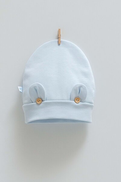 Caramell قبعة مفصلة بتصميم الدب اللطيف باللون الأزرق