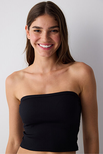 Penti Siyah Straplez Kendinden Pedli Üst - Cup Secret