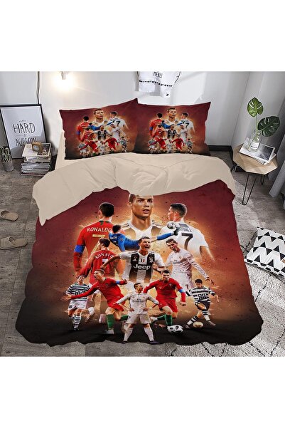 hediyechy Ajándék fátyol huzat Ronaldo témájú 3D nyomtatott dupla paplanhuzat