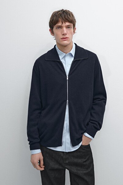 Massimo Dutti Fermuarlı dik yaka hırka