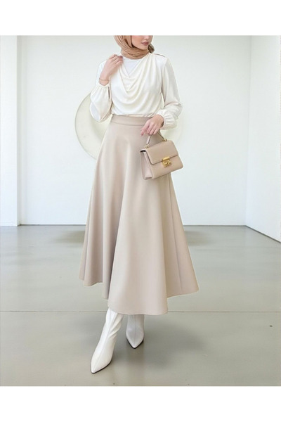 Modamorfo Fusta Puff Sukuba de culoare bej