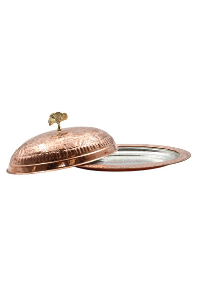 ANTEPSEPETİ Copper Engraved Oval Sahan (41 cm)