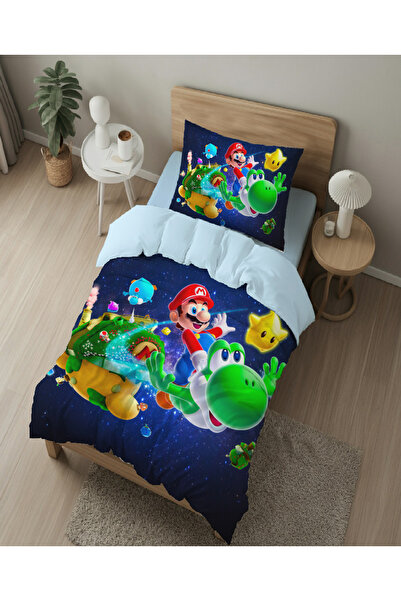 hediyechy Gift Duvet Cover Super Mario Bros 3D Printed Single Duvet Cover Set
