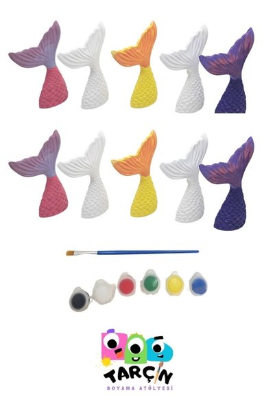 TARÇIN BOYAMA ATÖLYESİ Preschool Educational Stone Painting Set Mermaid Tail ...