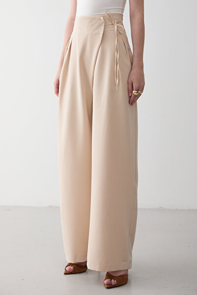 Laluvia Stone Side Tie Detailed Trousers