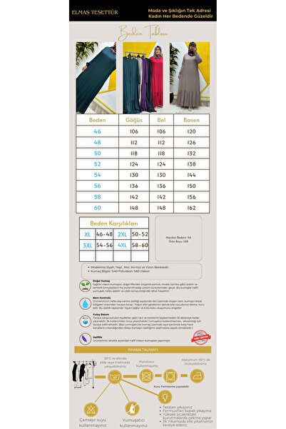 Elmas Tesettür Kadın Tesettür Giyim Büyük Beden Düz Fırfırlı Elbise