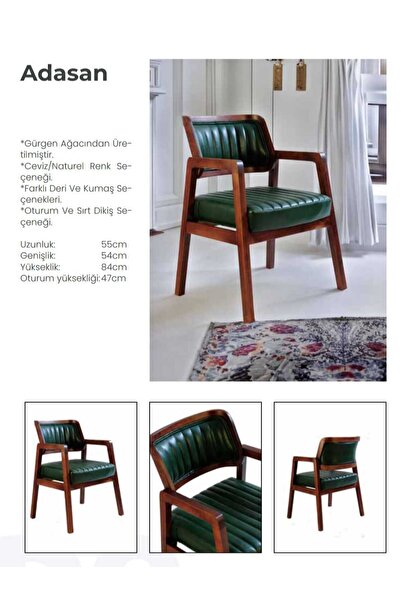CENTURY Adasan Modern Retro Gürgen Sandalye– Ofis-Ev-Kafe–Modern & Konforlu (Farklı kumaş-Renk Seçenekleri)