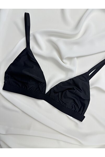 ROZENİN LINGERIE Siyah Mikro Balensiz Kapsız Toparlayıcı Bralet Sütyen