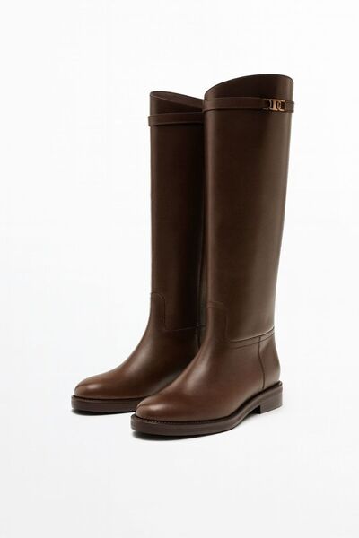 DUXAL SHOES Dámské černé kozačky pod kolena s plochou podrážkou