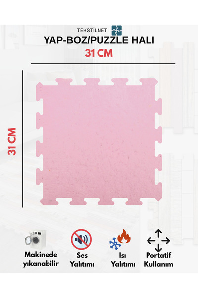 Tekstilnet Peluş Kreş Halısı Anaokulu Puzzle Halı Japon Halı