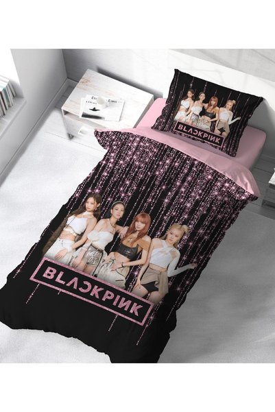 hediyechy Cadou Husă Duvet Negru Roz Set cuvertură de pilota unică imprimată 3D
