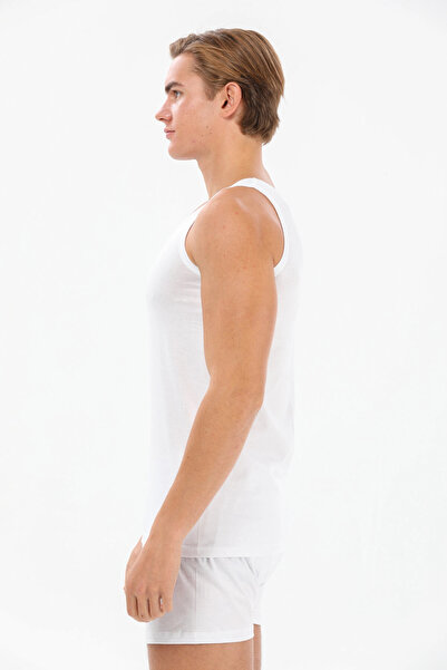 Yıldız Çamaşır Yıldız 00 Men's Plus Size 100% Cotton Extra White Single Jersey Undershirt