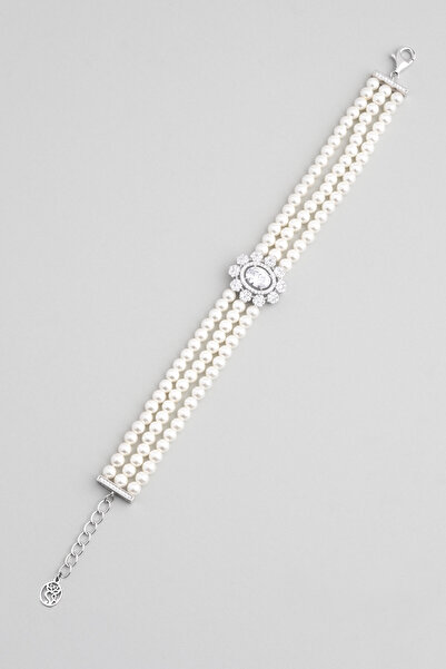 So CHIC... Diana 18 Ayar Beyaz Altın Kaplama Gümüş Tasarım Bileklik