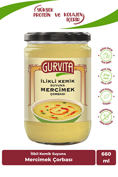 Gurvita Jöle Kıvamında Ilikli Kemik Suyuna Mercimek Çorbası 660 ml