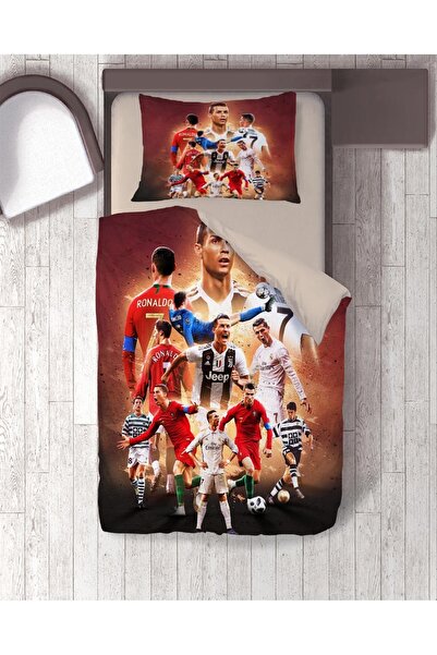 hediyechy طقم غطاء لحاف فردي بتصميم كريستيانو رونالدو