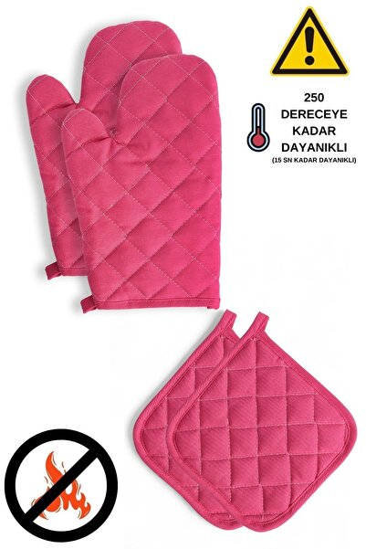 sevilya Yanmaz Ve Isıya Dayanıklı Fırın Eldiveni Ve Tutacak (2 ELDİVEN, 2 TUT...