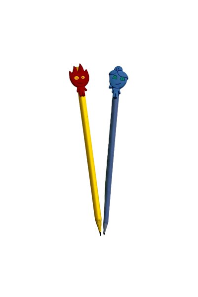 Buki'nin Atölyesi رأس قلم ثلاثي الأبعاد بتصميم النار والماء وقلم رصاص A06 مجم...