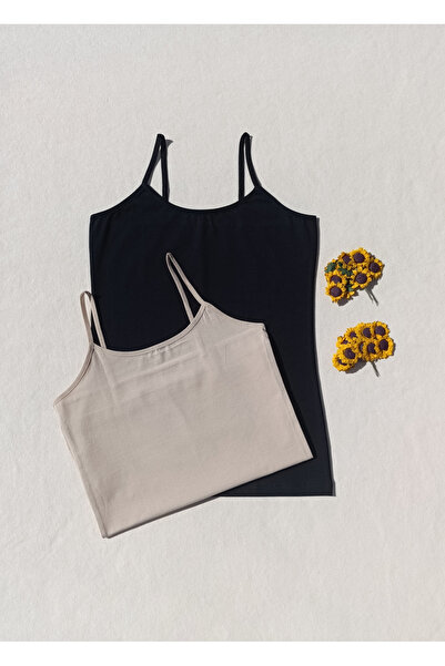 siyalife Pachet de 2 maiouri de bază din Lycra, negru, pentru femei