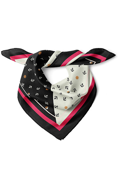 nehir eşarp Çapa ve Dümen Desen Fular Bandana 50x50 Cm