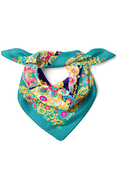 nehir eşarp Altın Çiçeklerin Dansı Desen Fular Bandana 50x50 Cm