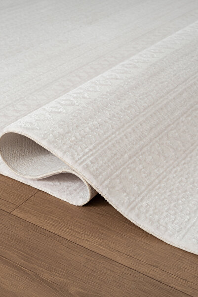 Karmen Halı Jade JD015W Beyaz Halı İskandinav Desen Triko Akrilik Pamuk Taban...
