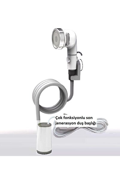 ithalalem Portatif Kamp Duşu Kaliteli ve USB Şarjlı Damacanaya girebilen Araç Karavan her yerde