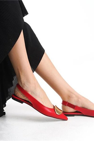 Zoe3 Style Kadın JN Kırmızı Extra Yumuşak Aksesuarlı Babet