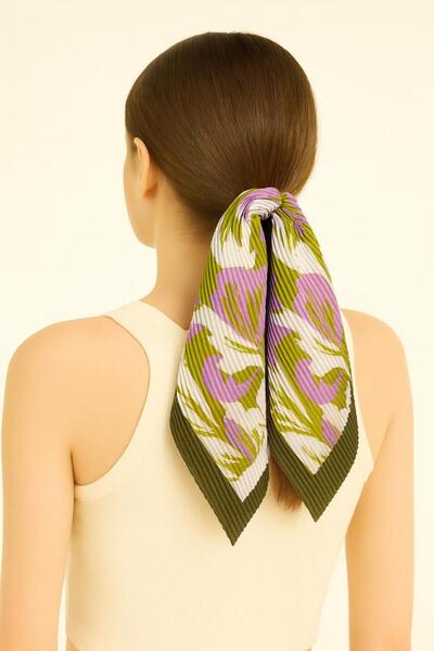 nehir eşarp Yaprak Desen Piliseli Fular Bandana